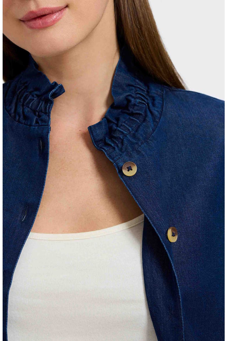 Carolina Denim Button-Up Shirt, Alternate, color, DARK WASH