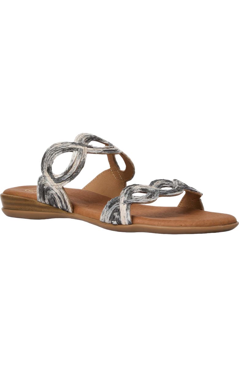 André Assous Nizzie Double Strap Slide Sandal, Main, color, Black/ Natural