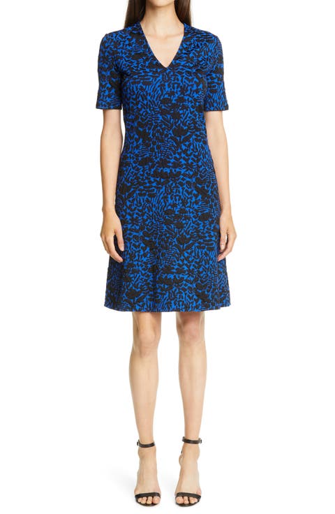 Floral Markings Jacquard Dress