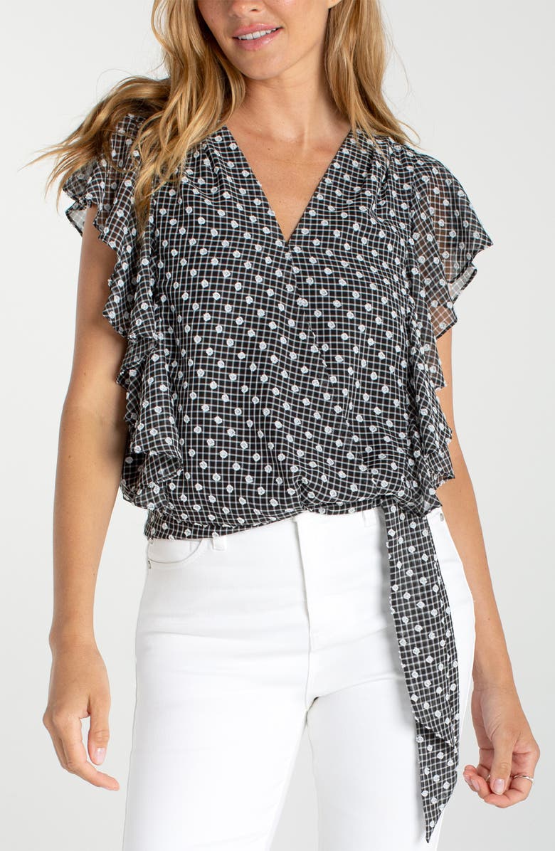 Liverpool Los Angeles Ruffle Dobby Top, Alternate, color, 