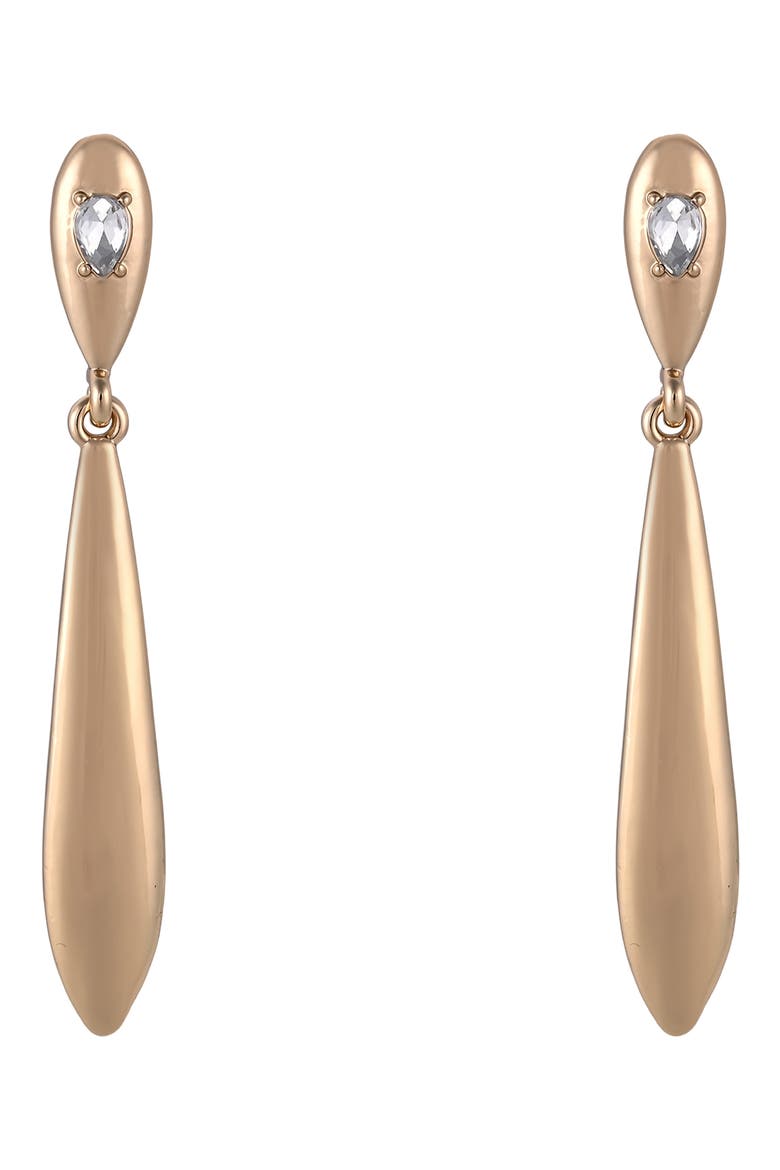 Elongated Teardrop Linear Earrings, Alternate, color, GOLD