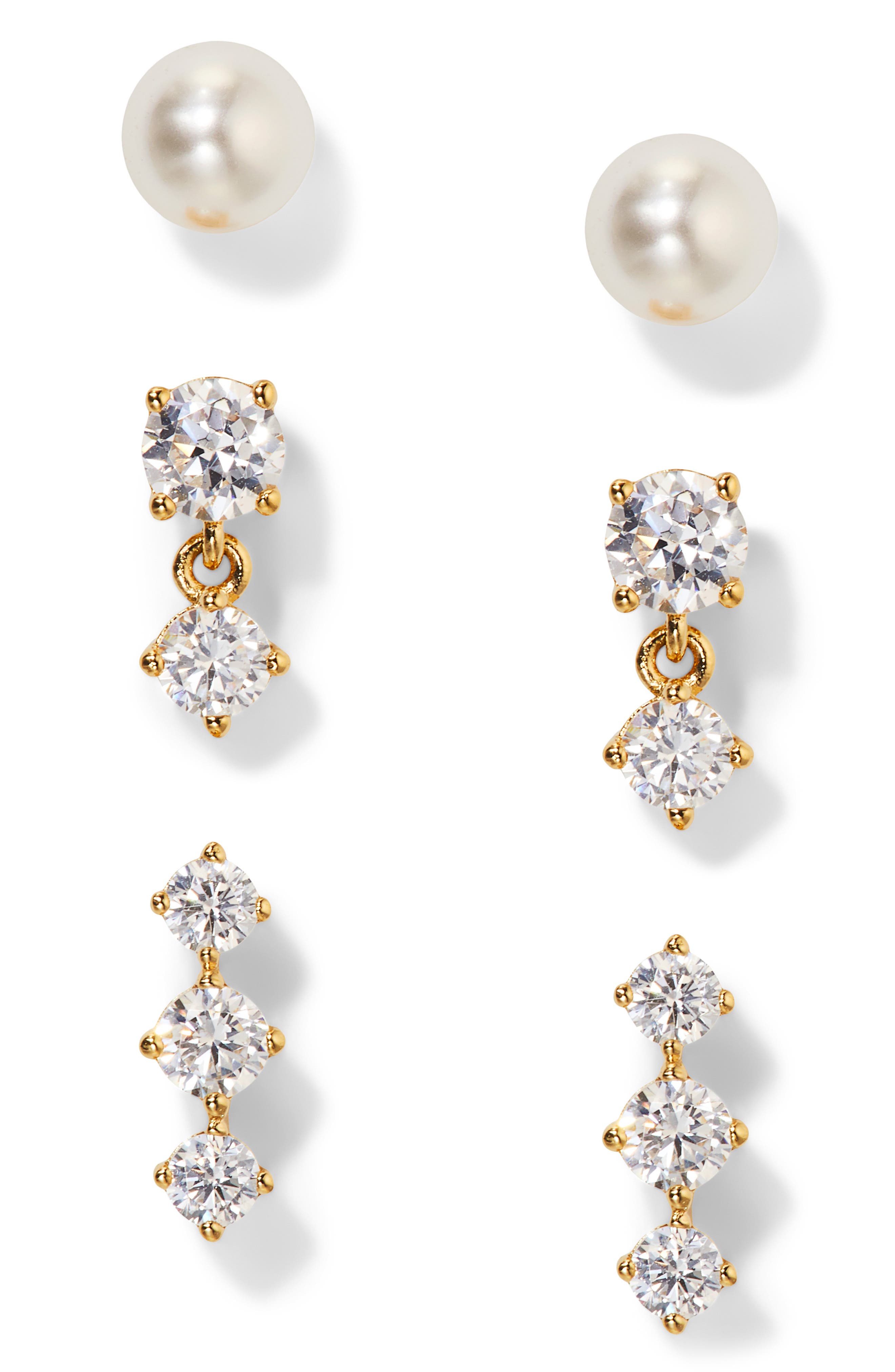 Gifted Set of 3 Stud Earrings