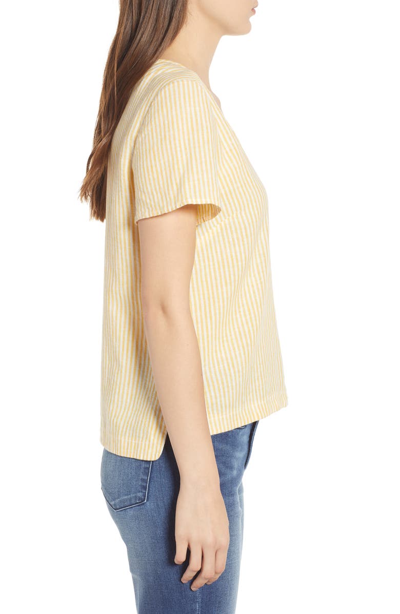 BP. Button Front Linen Blend Top, Alternate, color,