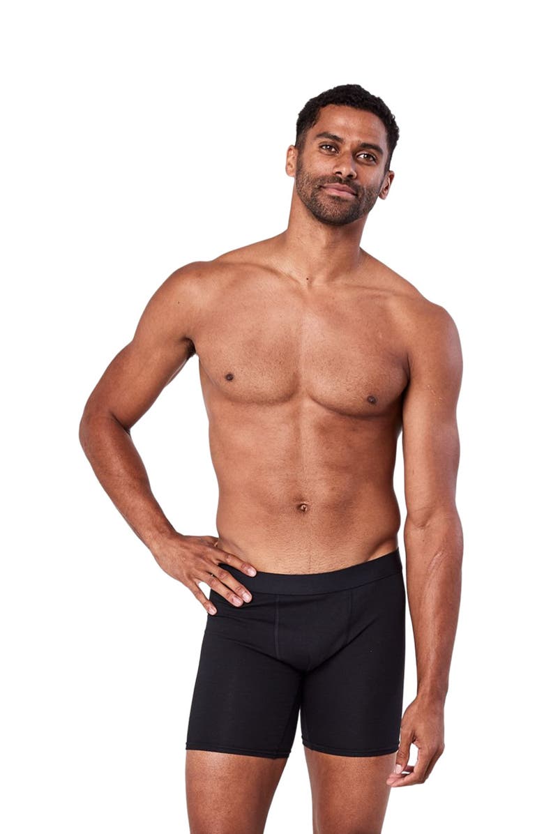 Pact Organic Cotton Everyday Extended Boxer Brief 4-Pack, Main, color, Black