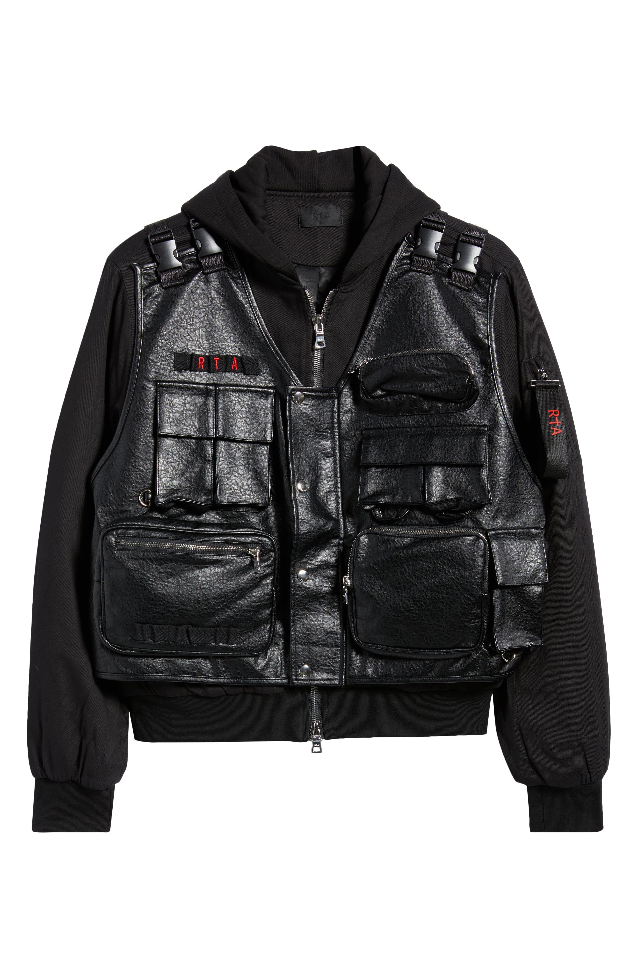 Geronimo Tactical Mixed Media Hooded Bomber Jacket (Men) | Nordstrom