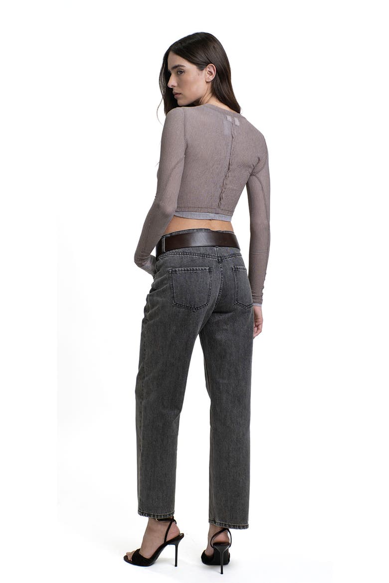 Moa High Waist Straight Leg Denim, Alternate, color, Gray