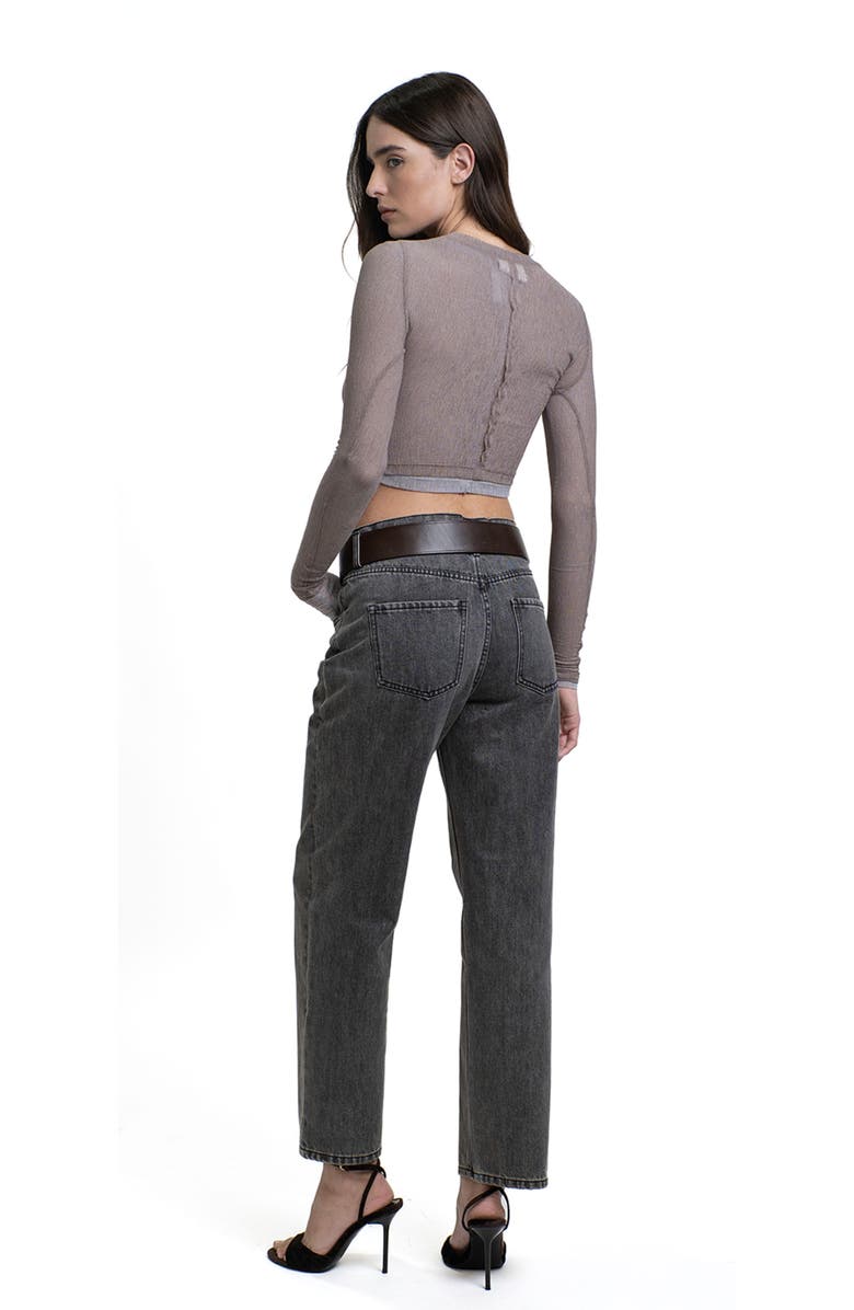 Mother of All Moa High Waist Straight Leg Denim, Alternate, color, Gray