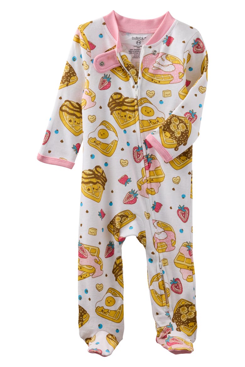Scout One-Piece Organic Cotton Pajamas, Alternate, color, WAFFLING ON