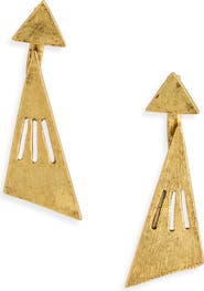Karine Sultan Brushed Front/Back Drop Earrings
