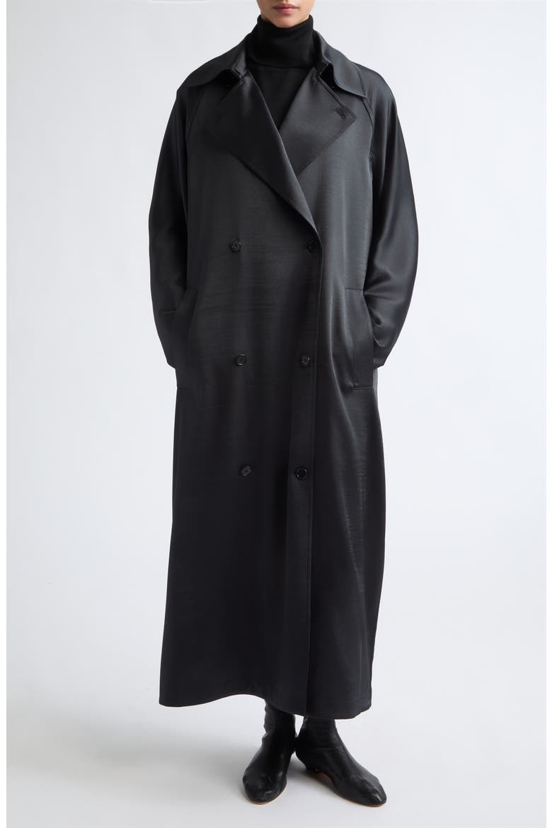 Orly Unstructured Trench Coat, Alternate, color, BLACK