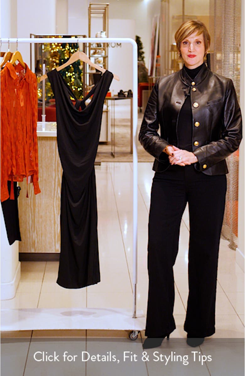 Kalin Asymmetric Cowl Neck Midi Dress, sales video thumbnail