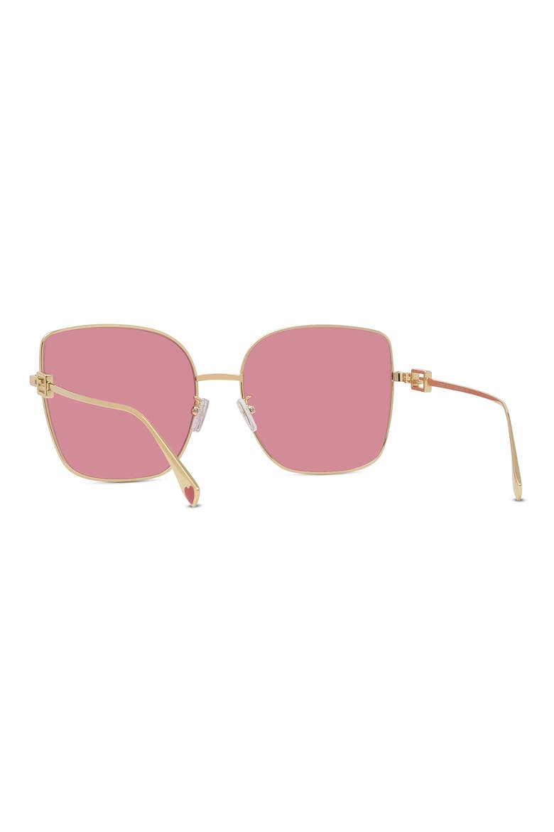 59mm Square Sunglasses, Alternate, color, SHINY ENDURA GOLD / BORDEAUX
