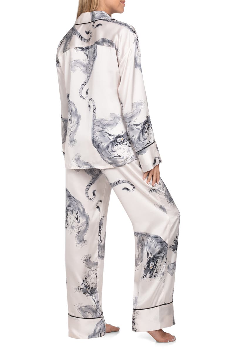 Midnight Bakery Tiger Satin Pajamas, Alternate, color, 