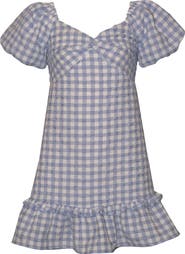 Iris & Ivy Kids' Puffed Sleeve Gingham Dress