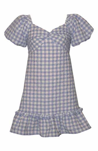 Iris & Ivy Kids' Puffed Sleeve Gingham Dress