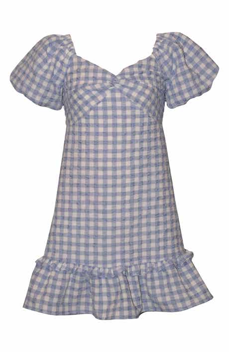 Iris & Ivy Kids' Puffed Sleeve Gingham Dress