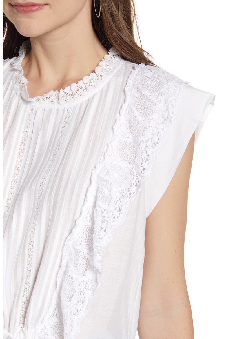 Toundra Lace Peplum Top, Alternate, color, BLANC
