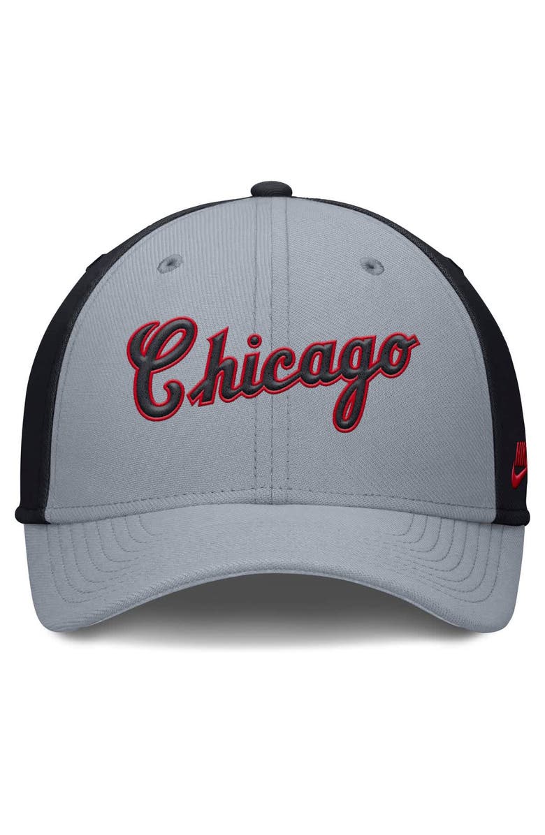 Nike Men's Nike Gray/Navy Chicago White Sox Rise Swoosh Performance Flex Hat, Alternate, color, Gray