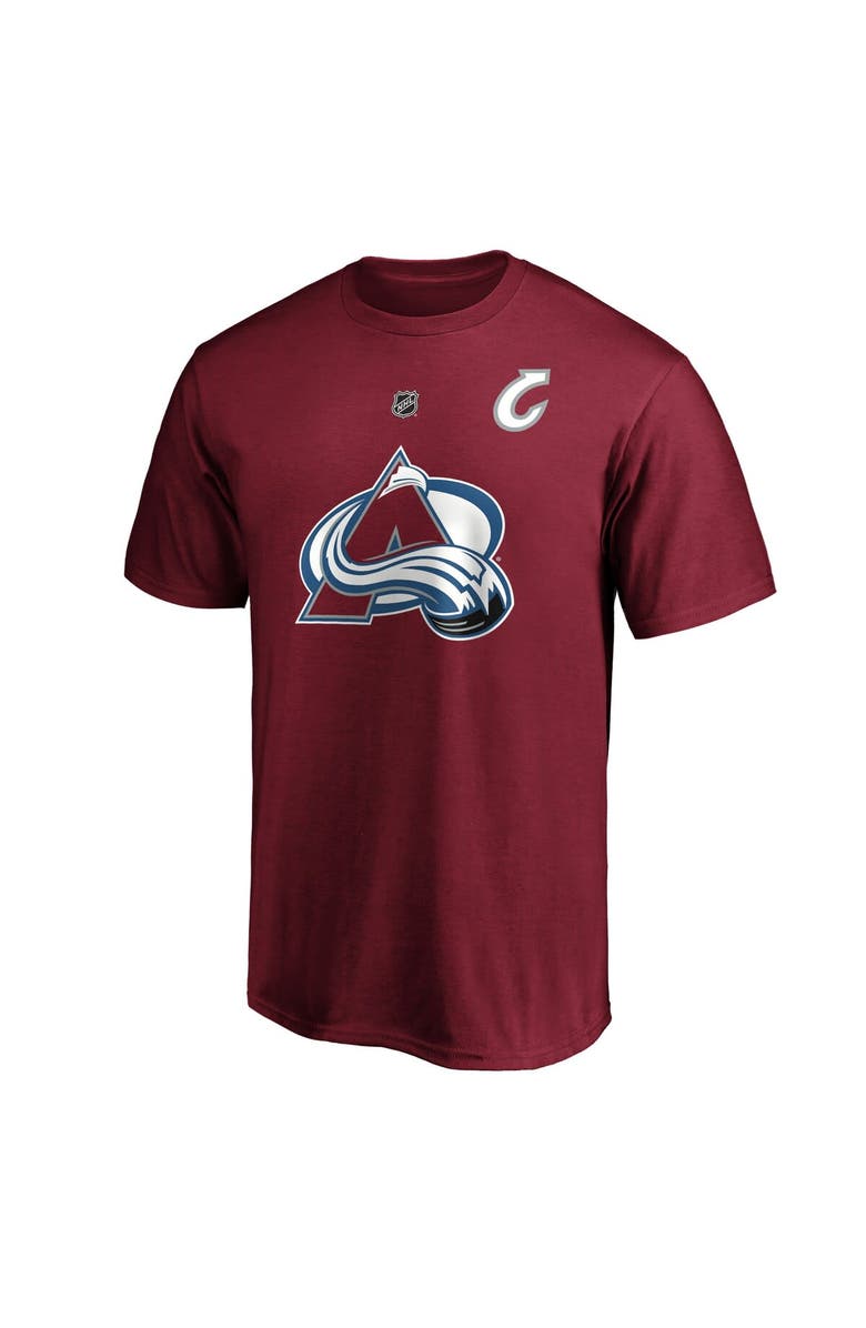 FANATICS Men's Fanatics Branded Gabriel Landeskog Burgundy Colorado Avalanche Authentic Stack Name & Number T-Shirt, Alternate, color, 