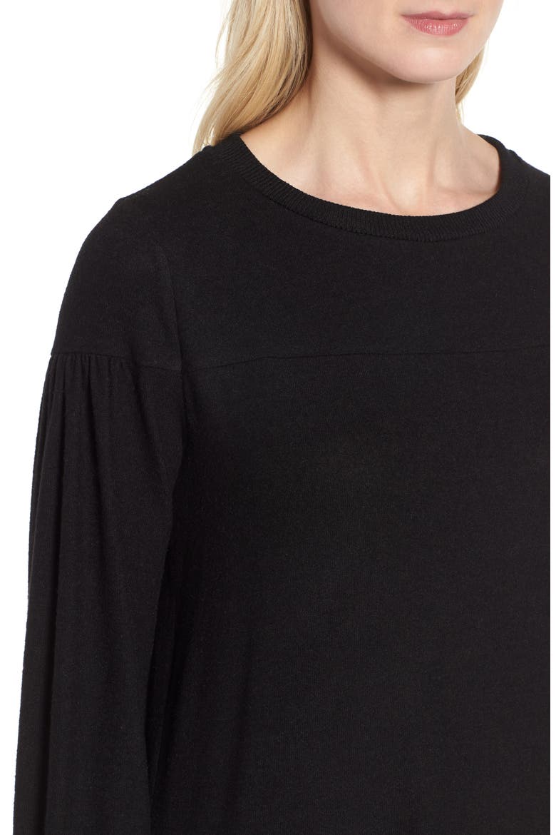 Gibson Cozy Blouson Pullover, Alternate, color, BLACK