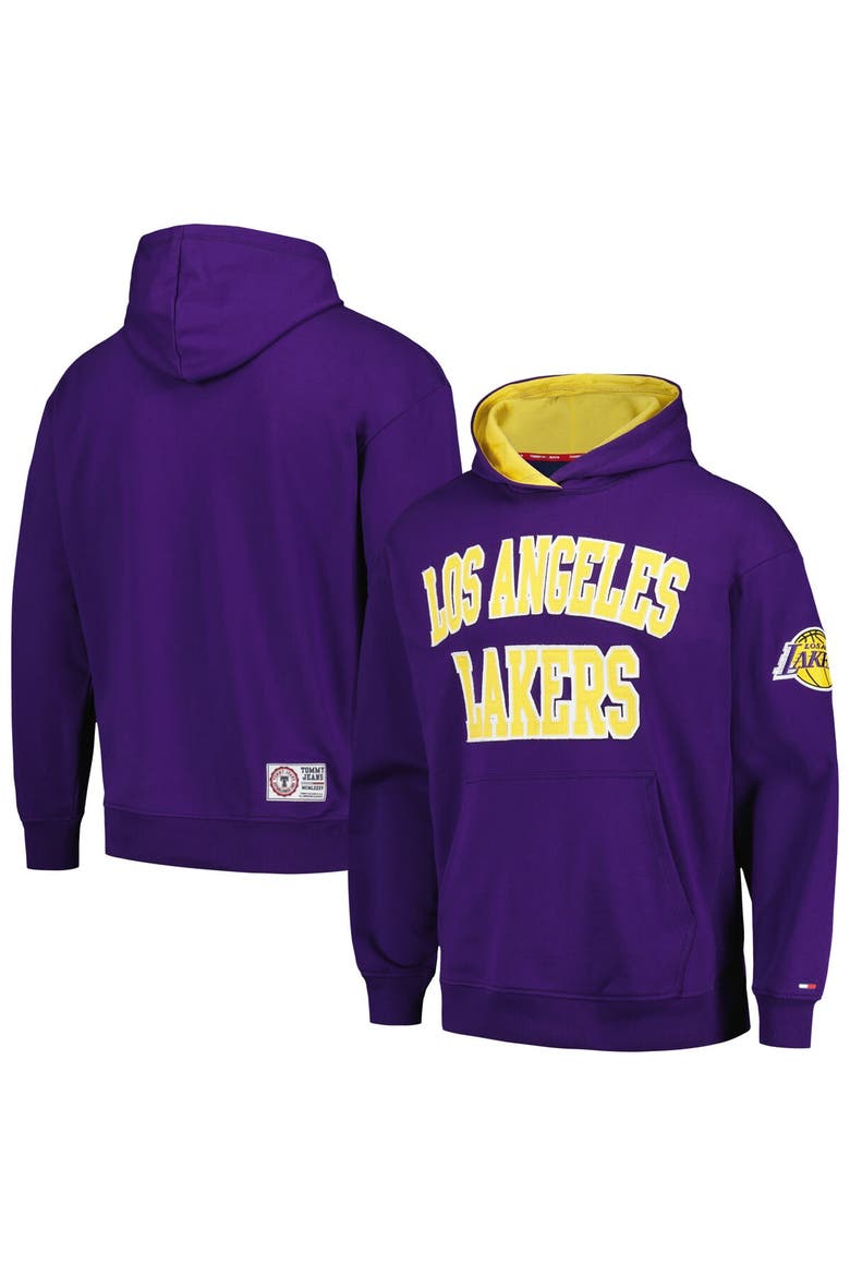 Men's Tommy Jeans Purple Los Angeles Lakers Greyson Pullover Hoodie, Main, color, Purple