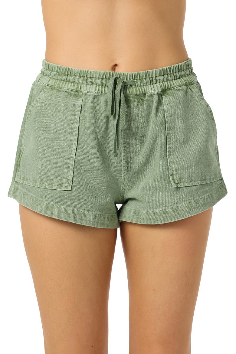 Sevie 2 Drawstring Cotton Twill Shorts, Main, color, SEA SPRAY