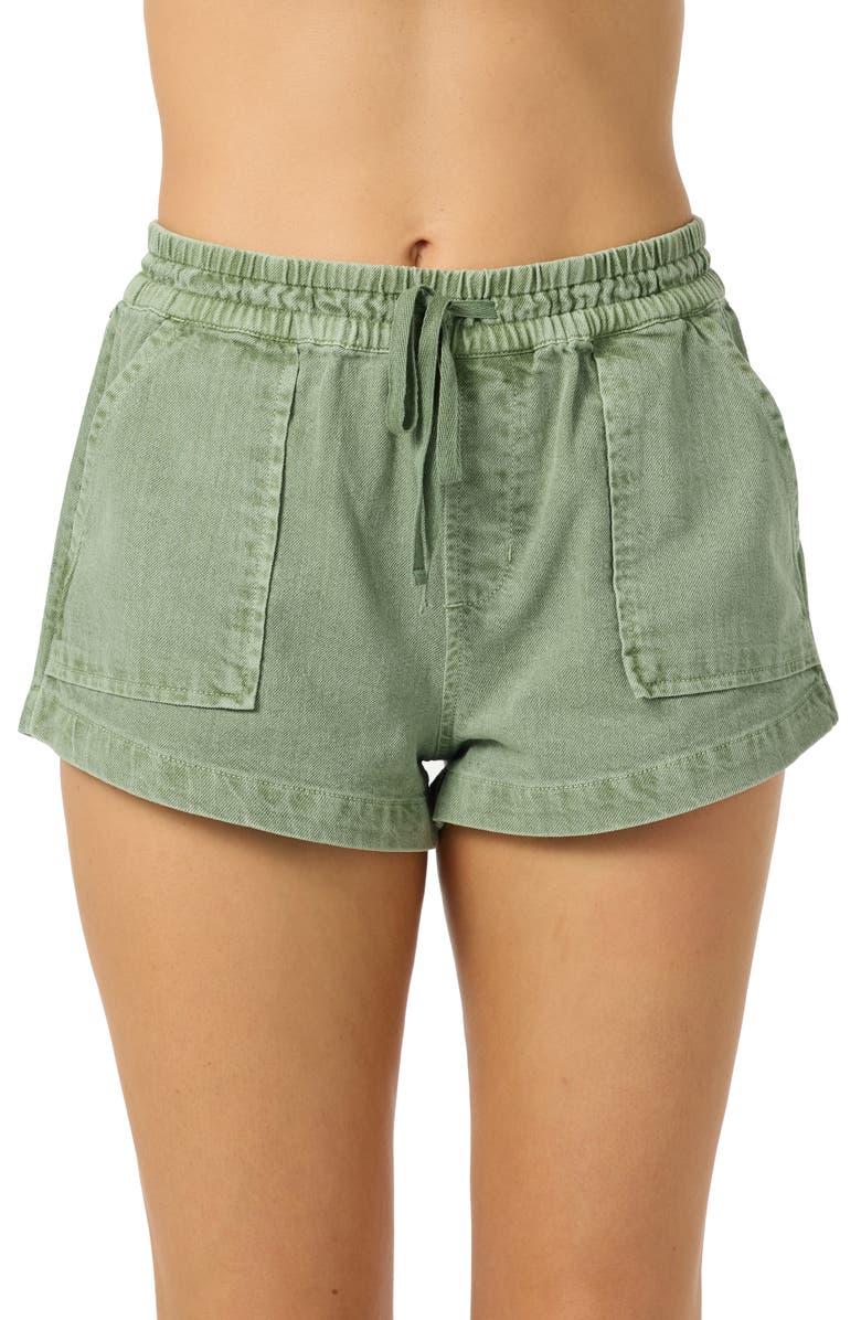 O'Neill Sevie 2 Drawstring Cotton Twill Shorts, Main, color, Sea Spray