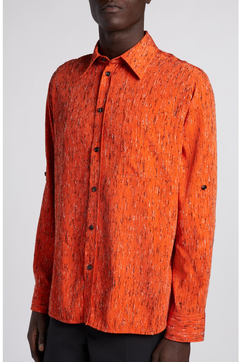 Texture Stripe Button-Up Shirt, Alternate, color, TULIP/ BLACK/ WHITE