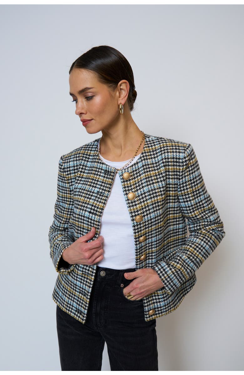 Central Park West Billie Herringbone Jacket, Main, color, Houndstooth
