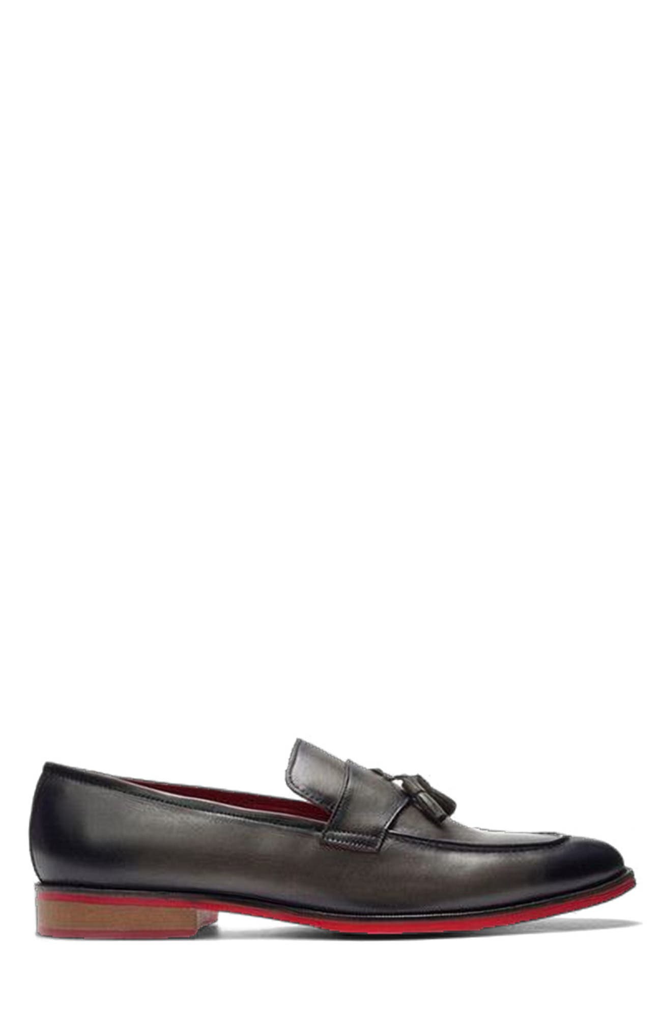 CARLOS SANTANA Encore Tassel Loafer, Main, color, Grey Leather