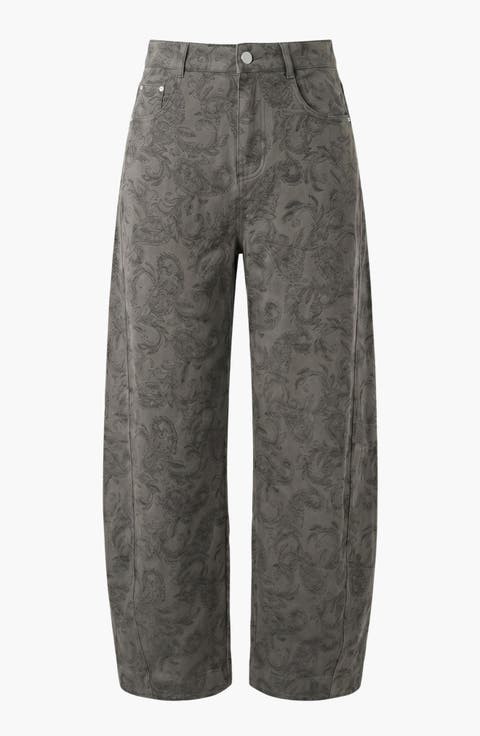 Textured Wide Leg Pants