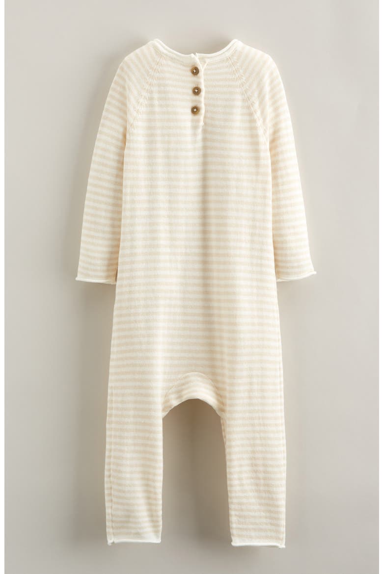 Stripe Embroidered Pocket Romper, Alternate, color, HEDGEHOG-BEIGE HEATHER STRIPE