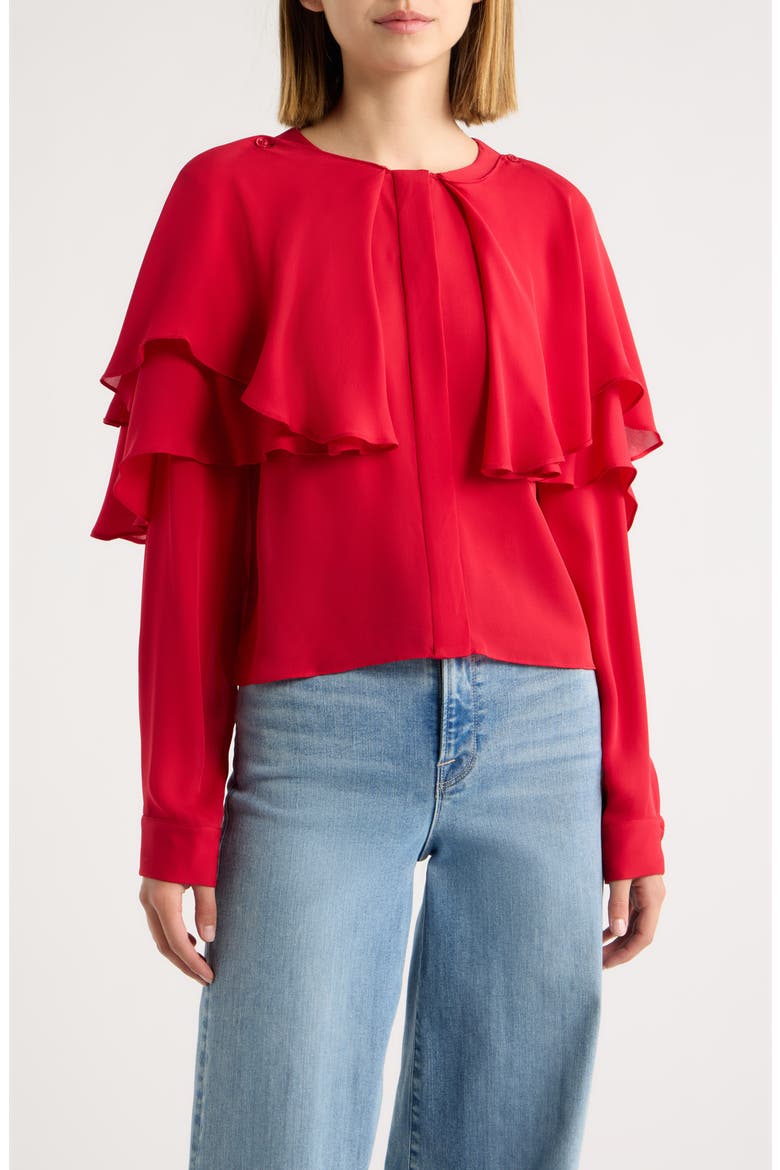 The Wrap Cape Top, Main, color, LIPSTICK