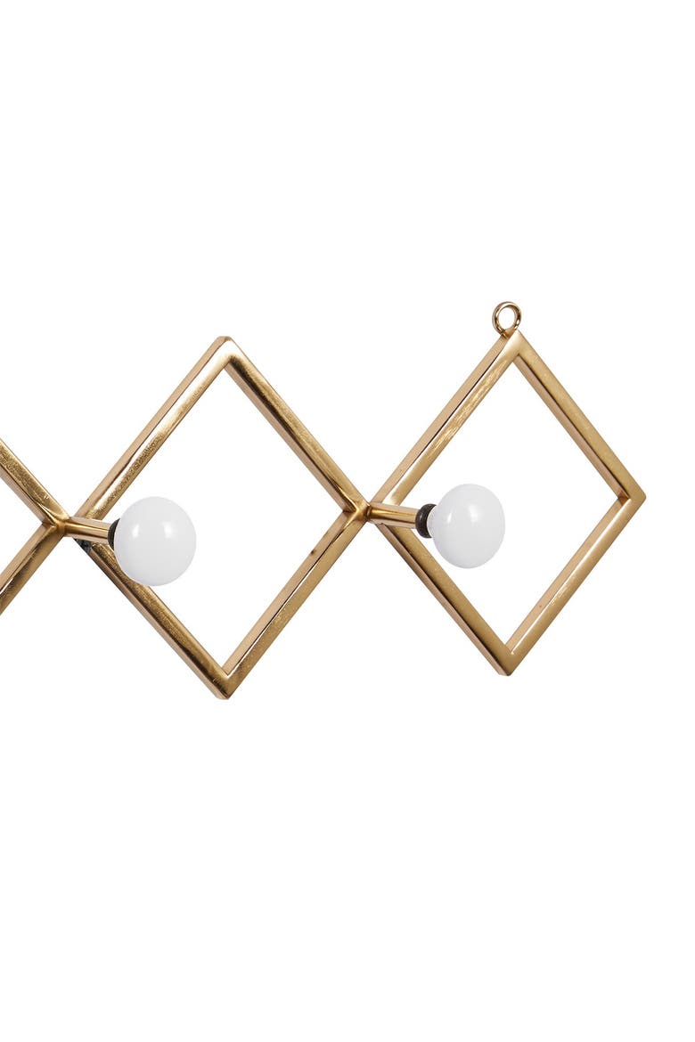 Goldtone Iron Glam Wall Hook - Set of 3, Alternate, color, GOLD