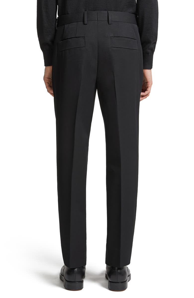 ZEGNA Pleat Front Cotton & Wool Pants, Alternate, color, 