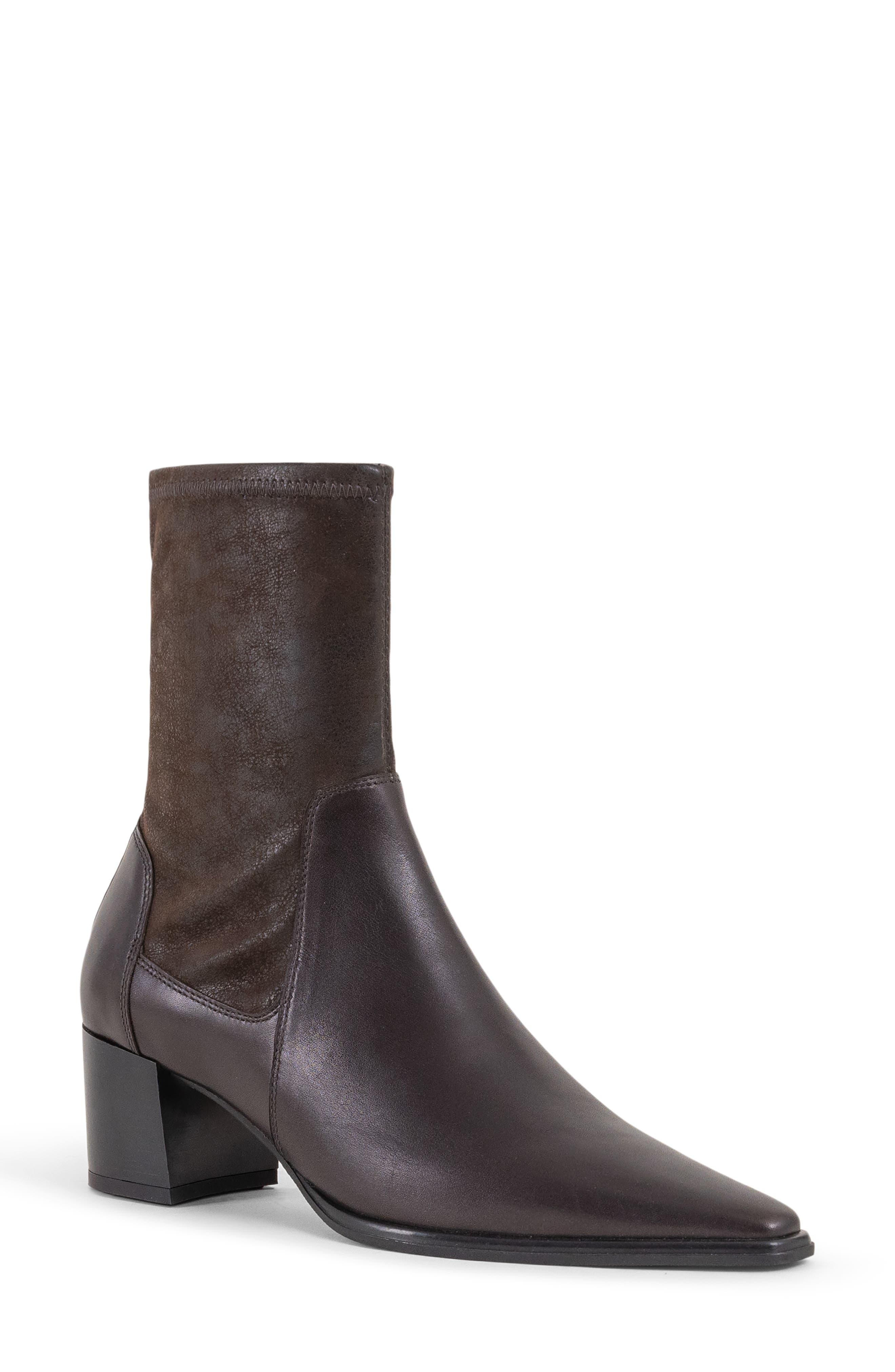 Vagabond Shoemakers Giselle Pointed Toe Bootie, Main, color, Chocolate