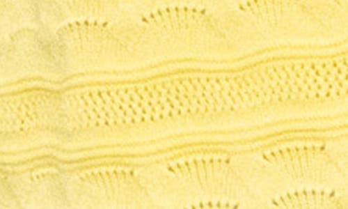 Nina Leonard Pointelle Stitch Short Sleeve Bolero In Yellow