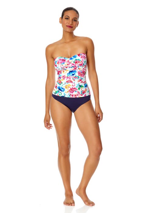 ANNE COLE TIGER DANCE TWIST FRONT BANDEAUKINI SWIM TOP