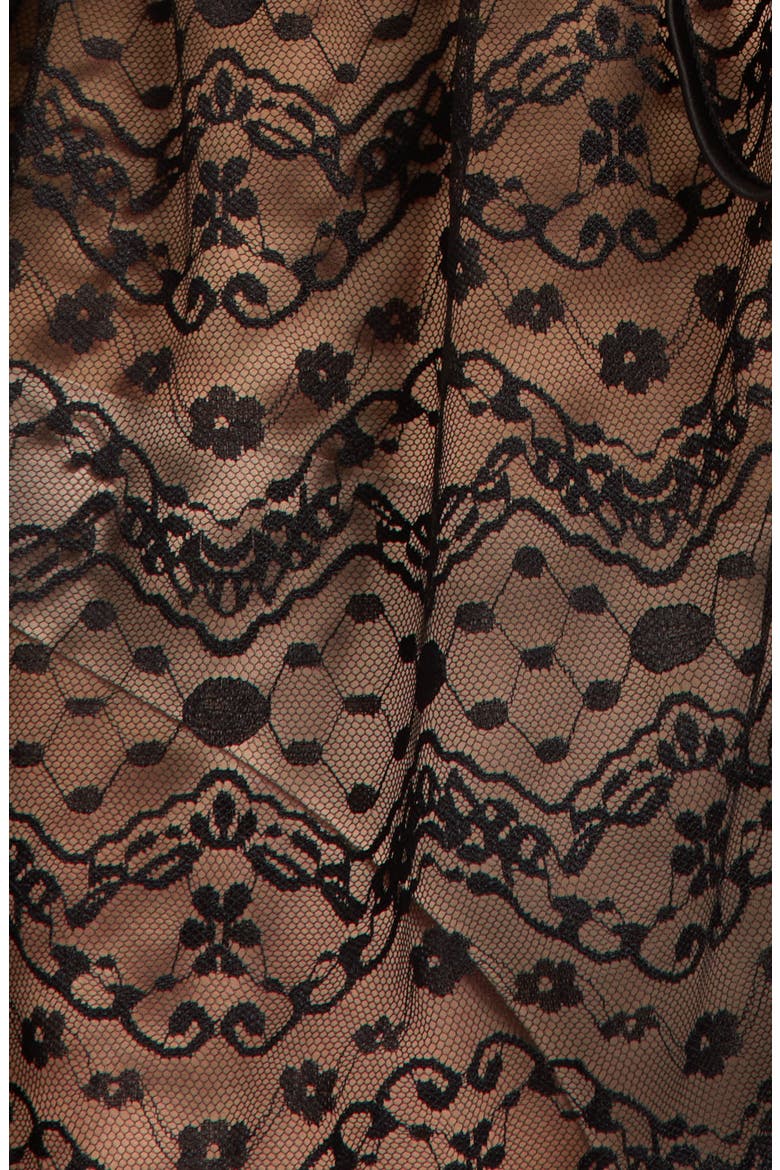 Embroidered Sheer Mesh Robe, Alternate, color, BLACK