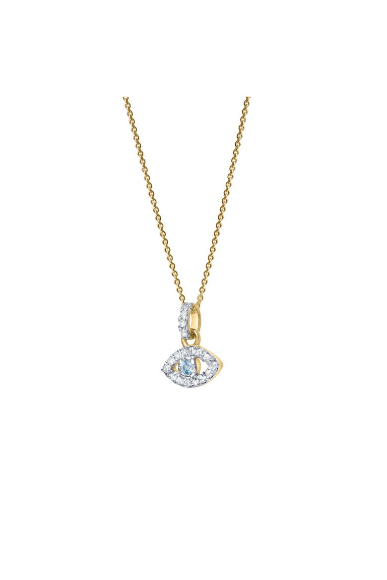 Zaria Diamond Evil Eye & Blue Topaz Pendant in 14K Gold, Alternate, color, 14K Yellow Gold