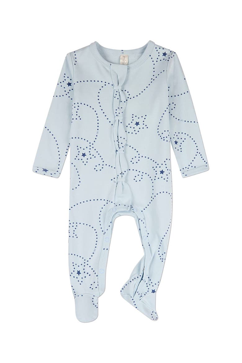 Baby Entangled Stars Front-Snap Footie, Main, color, Baby Blue