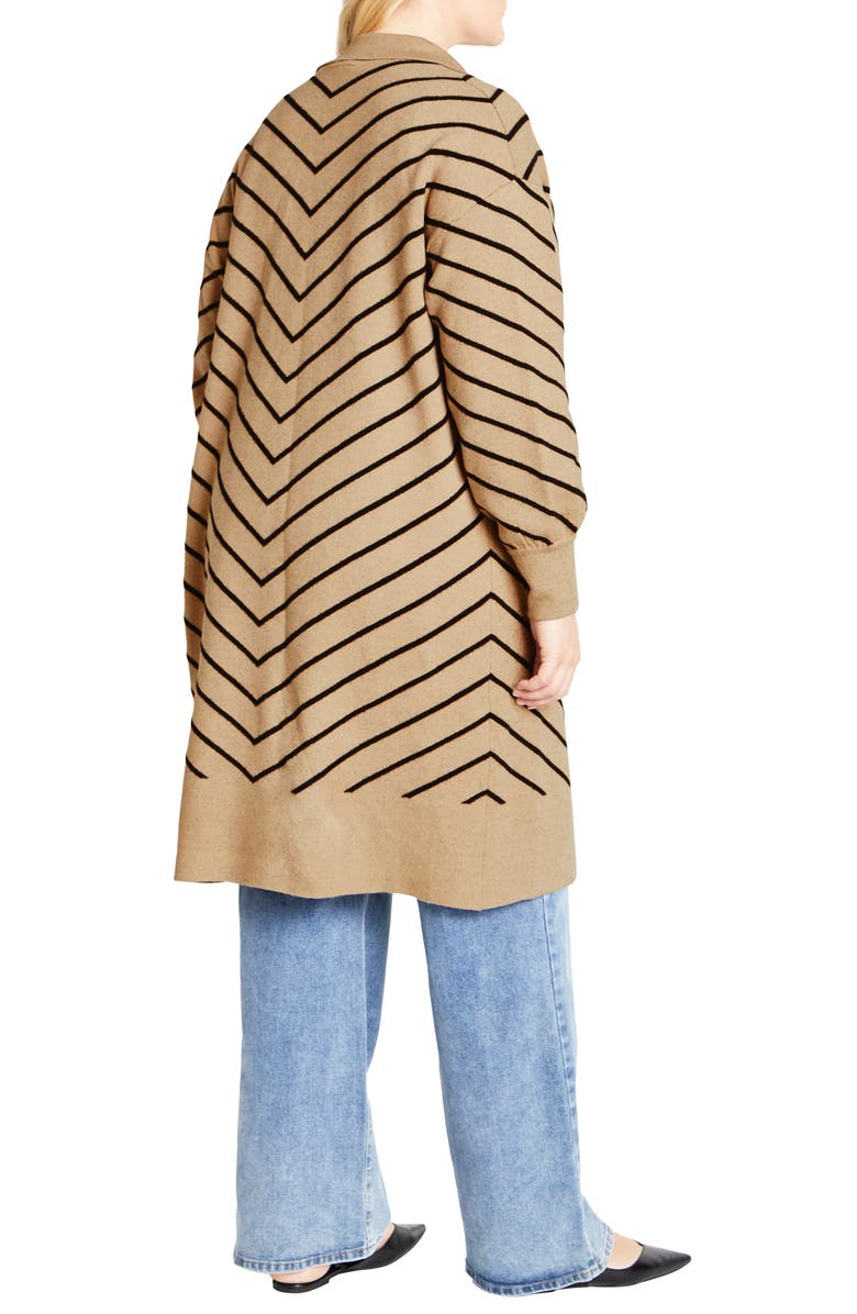 City Chic Elsie Stripe Cardigan, Alternate, color, Stripe