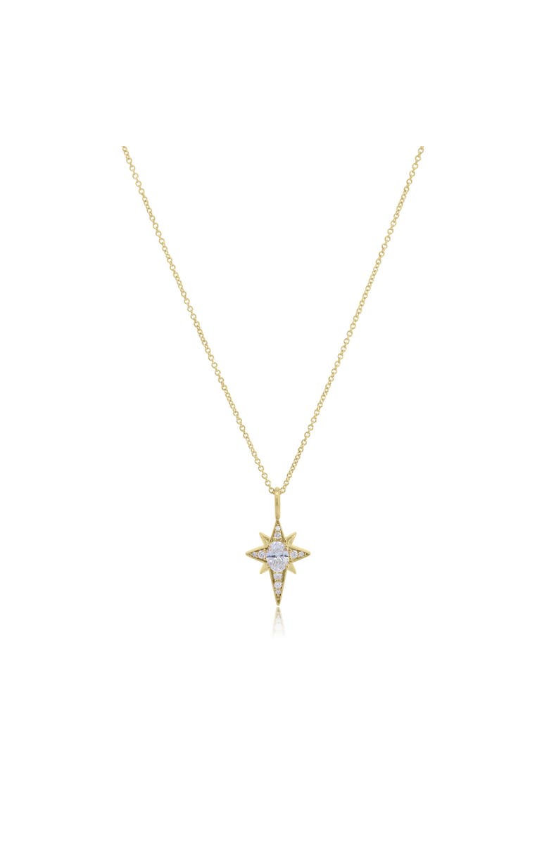 The Lovery Fine Jewelry Lab Grown Diamond Starburst Necklace, Main, color, 14K Yellow Gold