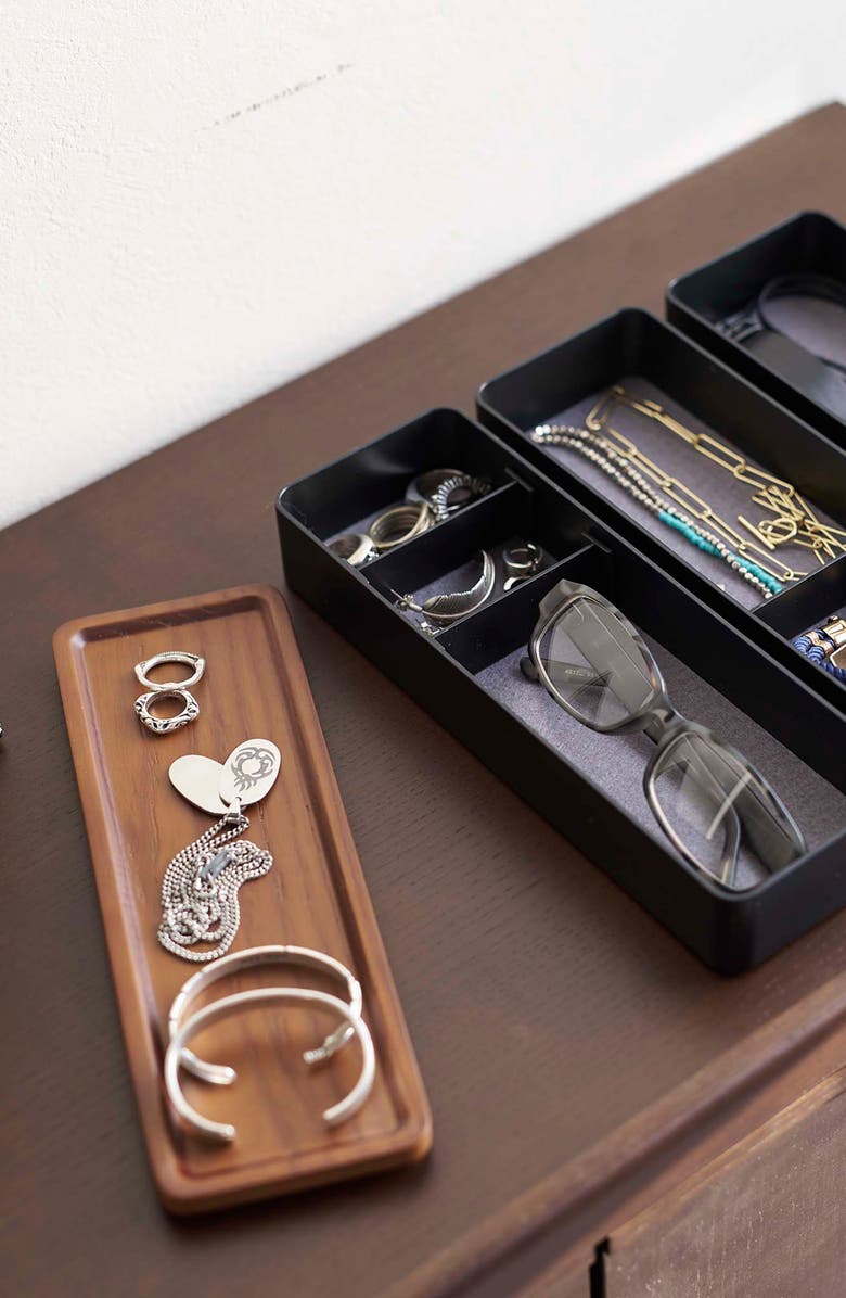 Yamazaki 3-Tier Accessory/Watch Box, Alternate, color, Black