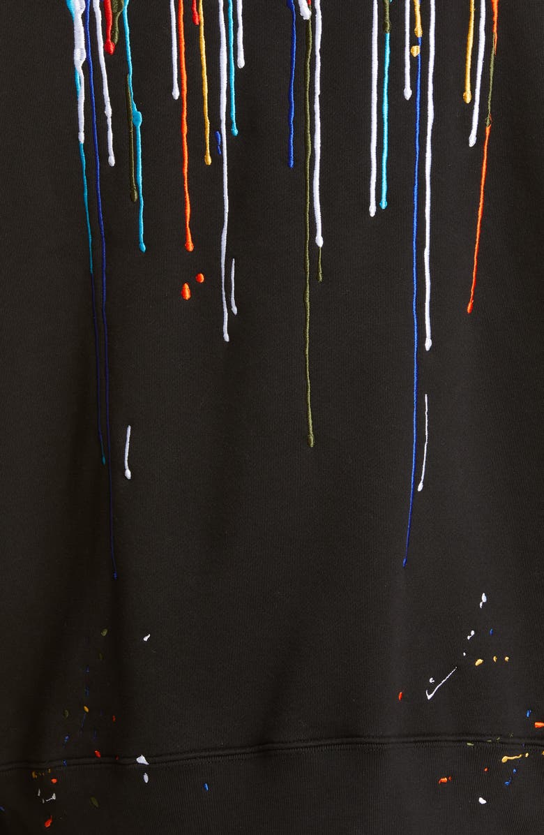 AMIRI Embroidered Paint Drip Core Logo Hoodie, Alternate, color, Black / White