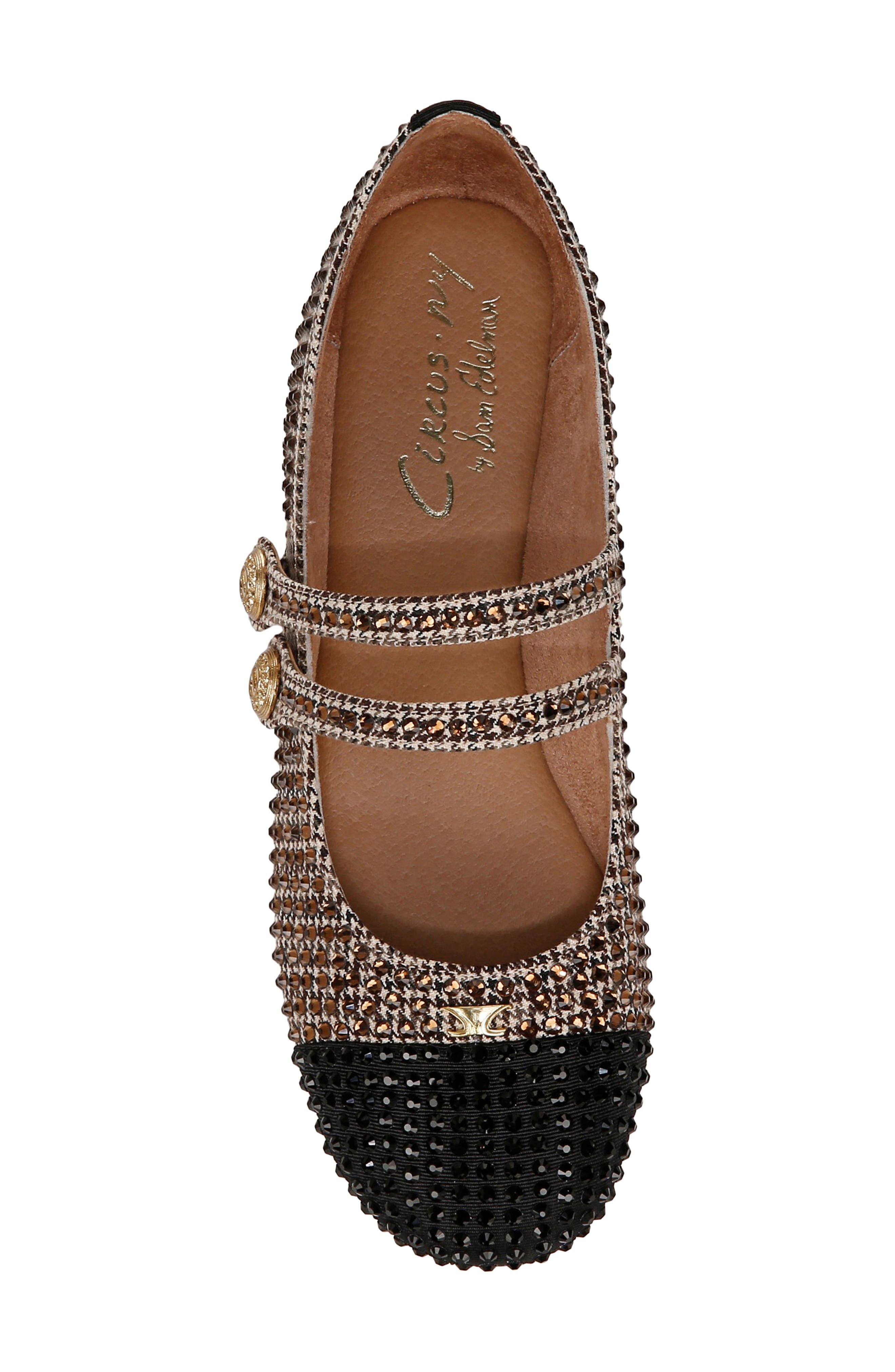 Circus NY by Sam Edelman Zoey Cap Toe Mary Jane Flat, Alternate, color, Black Natural Multi