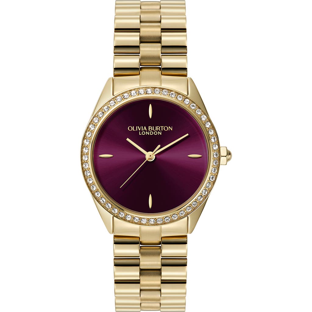Olivia Burton Bejewelled Bracelet Watch, 34mm in Purple/Gold  product