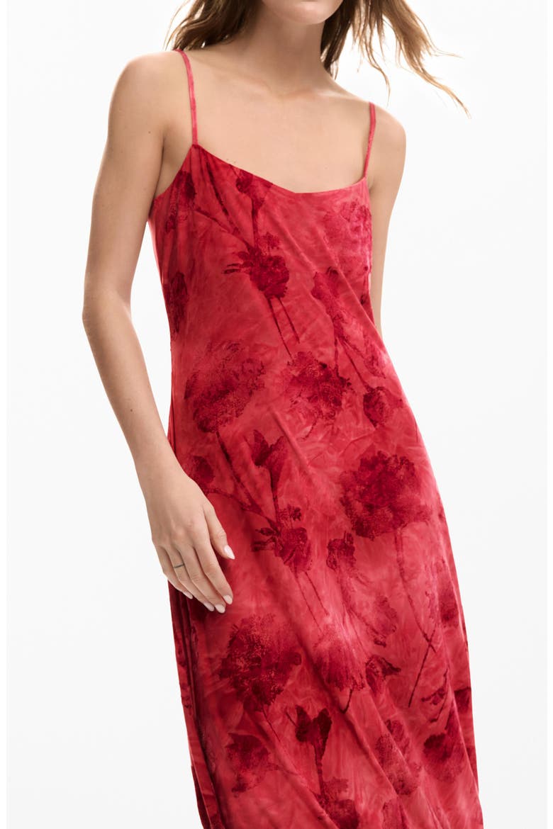 Printed Midi Slipdress, Alternate, color, RED