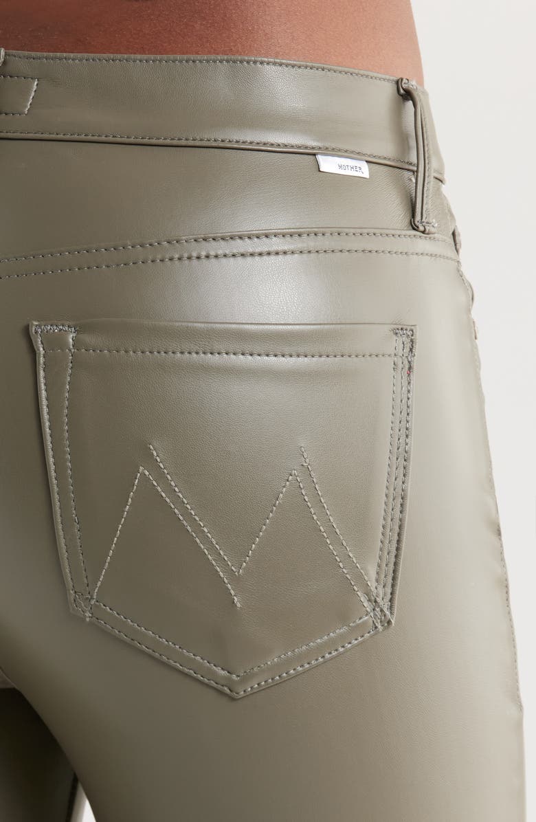 MOTHER The Insider Flood Faux Leather Pants, Alternate, color, Cinder Block - Wax On, Wax Off