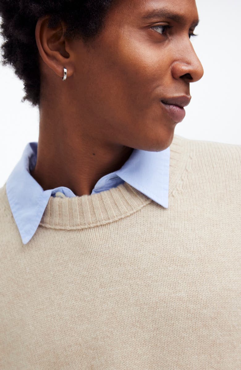 Madewell Wool & Cashmere Blend Sweater, Alternate, color, Heather Cream